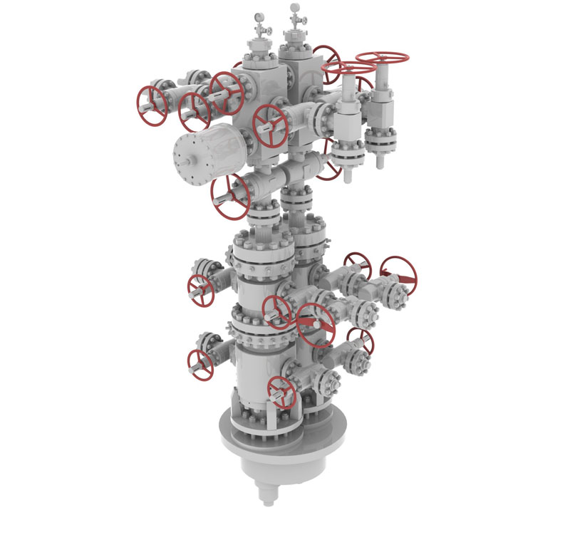 single column dual well thermal recovery wellhead and christmas tree